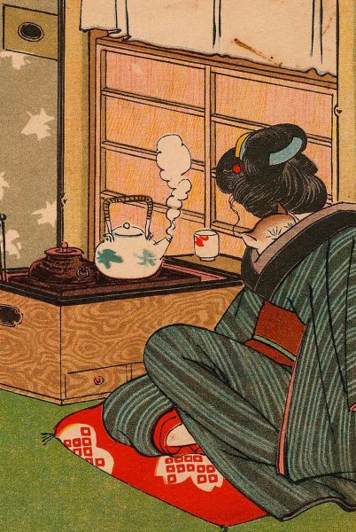 Чайная церемония в Японии гравюра