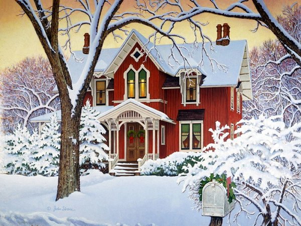 Джон Слоун картины зимний пейзаж