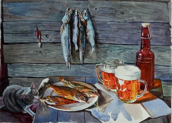 Натюрморт с пивом