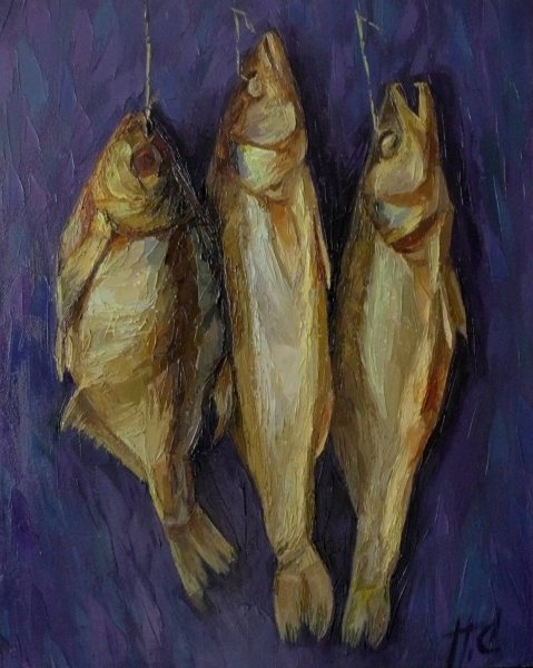 Сушеная рыба живопись