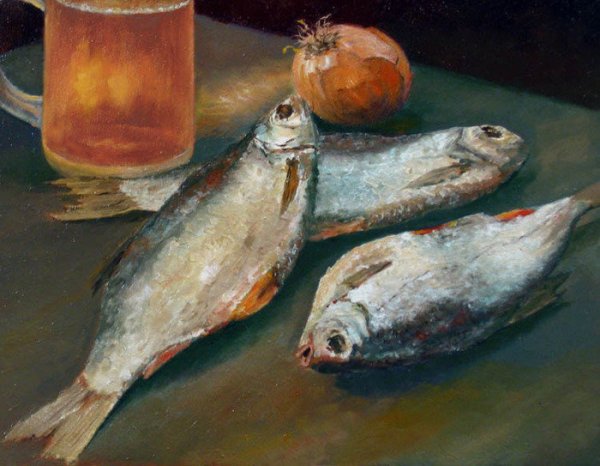 Натюрморт с сушеной рыбой