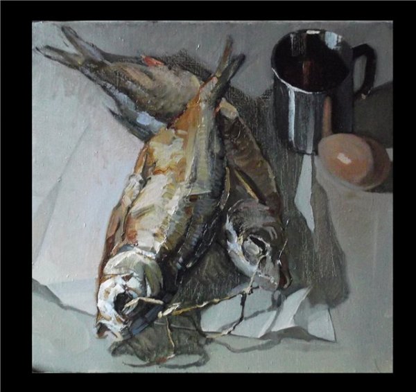 Сушеная рыба живопись