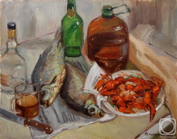 Сергей Михайлович Габелия натюрморт с рыбой