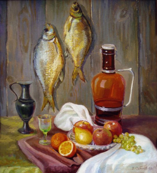 Мастеркова Лидия натюрморт с рыбой