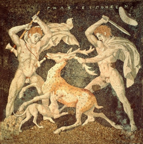 Охота на оленя мозаика Пелла