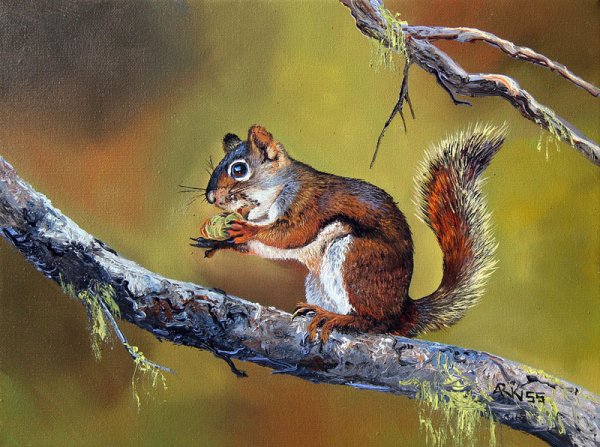 Белки на картинах художников