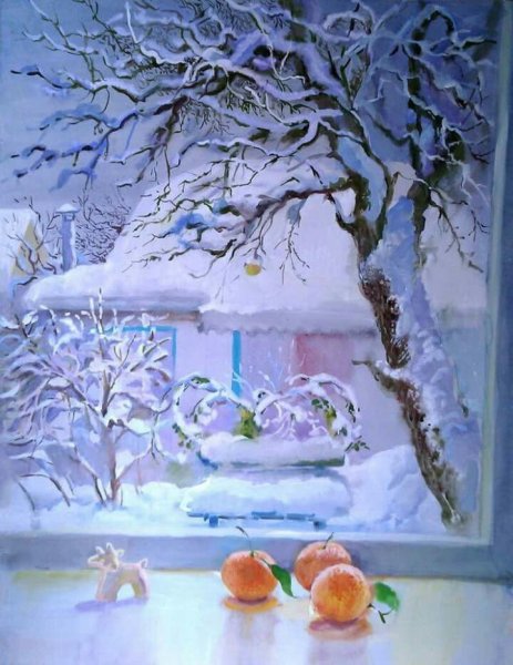 Художник Наталья Исаичева зима