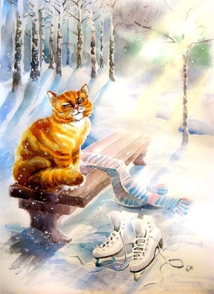 Птички акварелью художник Maria Stezhko