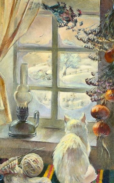Картины художников окна Елена Юшина зима