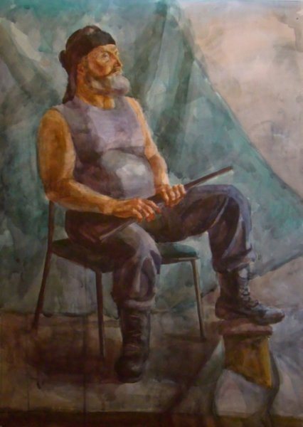 Этюды фигуры человека на пленэре акварель