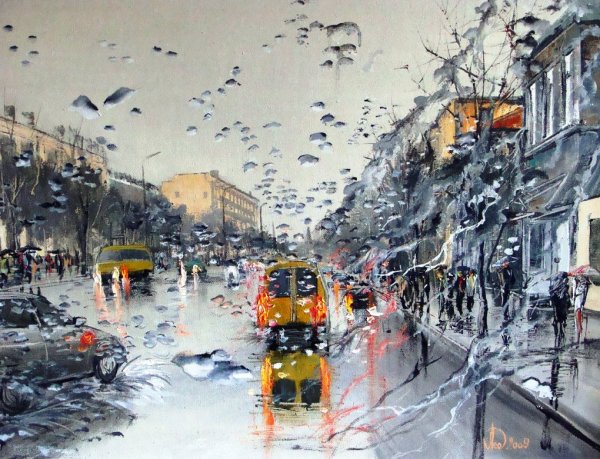 Леднев Александр Алексеевич . Зимний пейзаж.