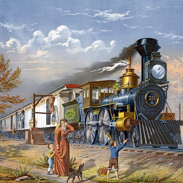 Художник Алан Фирнли паровозы