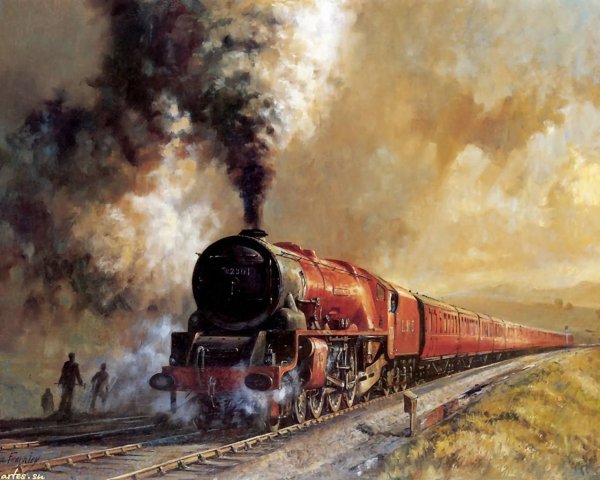 Alan Fearnley картины поездов
