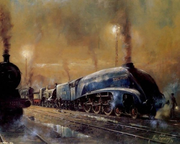 Alan Fearnley картины поездов