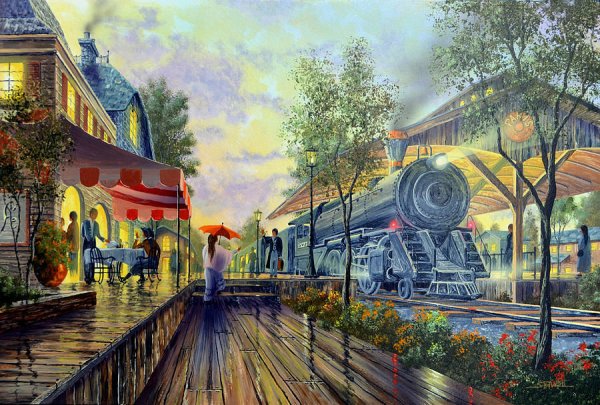 Железная дорога художник Александр Журавлев