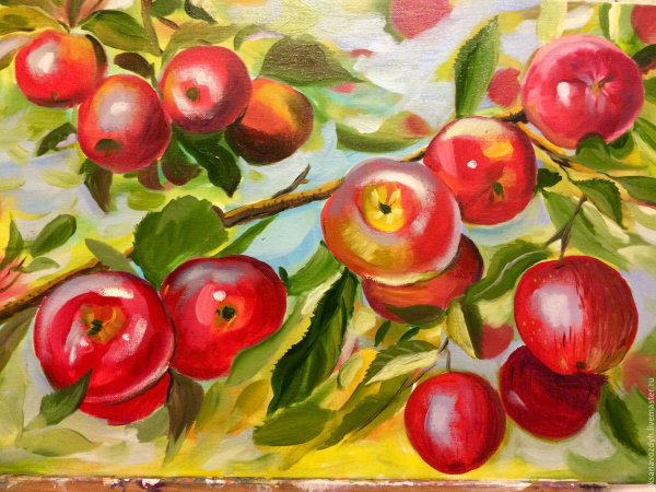 Яблоня маслом на холсте
