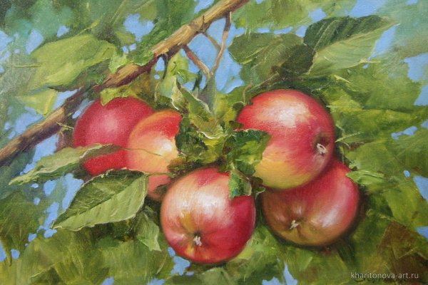 Яблони живопись август Абакумов