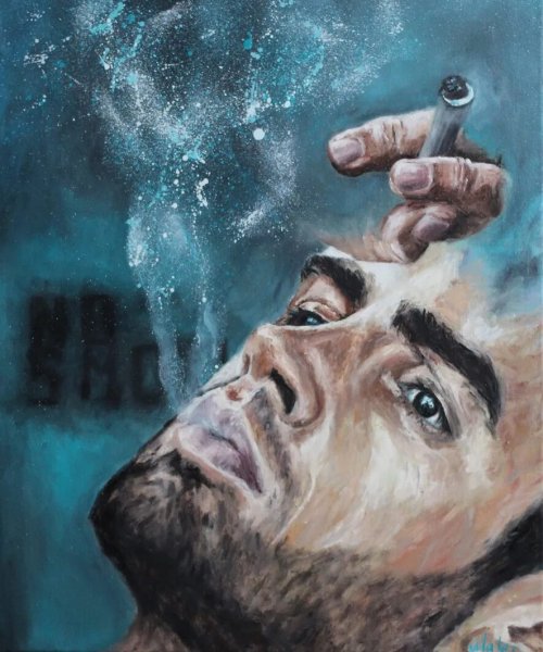 Грустный мужчина картина