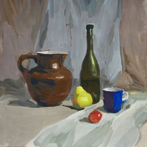 Академическая живопись натюрморт гуашь Строгановка