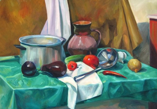 Академическая живопись натюрморт гуашь Строгановка