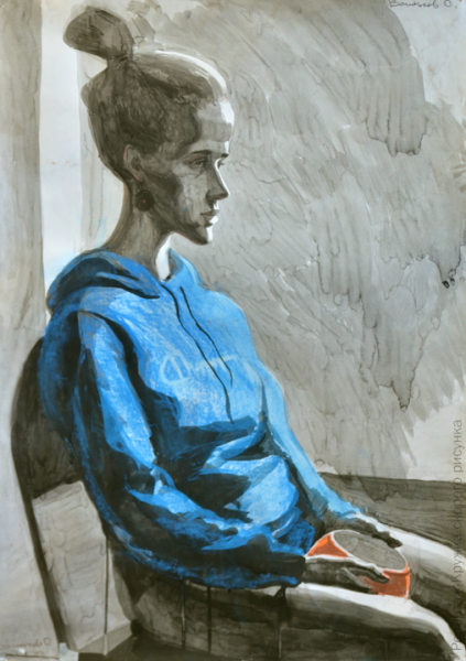 Живописная копия полуфигуры человека.