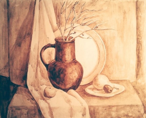 Живопись Татьяны Беккер гризайль акварель