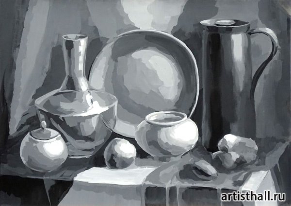 Академическая живопись гуашь гризайль