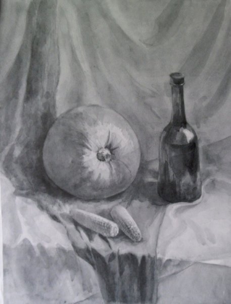 Гризайль акварелью