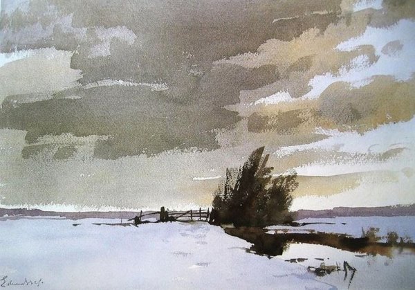 Акварель смешанная техника