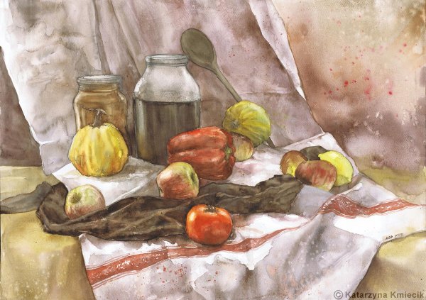 Фон для натюрморта акварелью