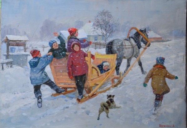 Краснов Алексей Павлович (1923-1998). «Зимние забавы» 1960-е