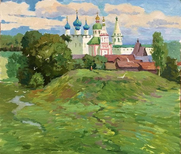 Картина маслом Суздаль церквушка