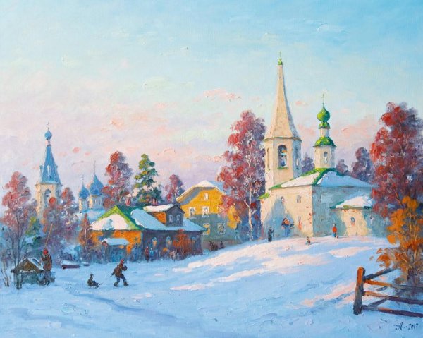 Картина зимний Суздаль Сахно