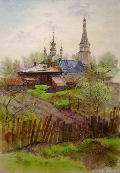 Художник Александр Салтовский акварель Суздаль