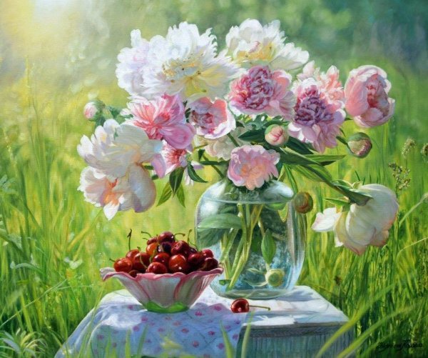 Художник Юрий Николаев пионы