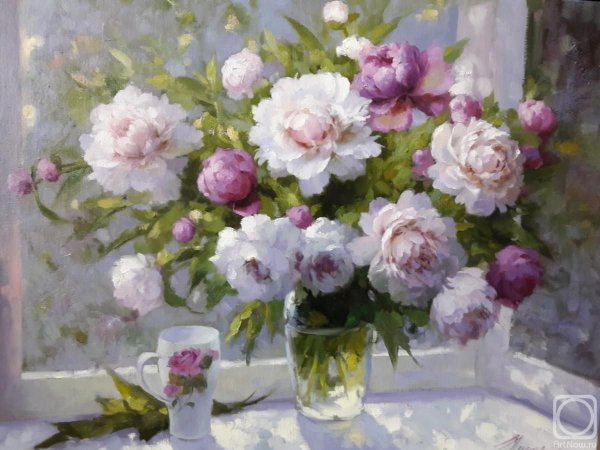 Пионы в живописи Ричарда Шмидта