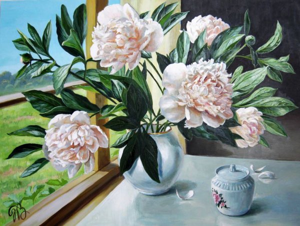 Художник Юрий Николаев пионы