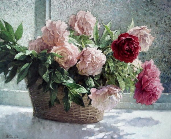 Цветы в вазе маслом