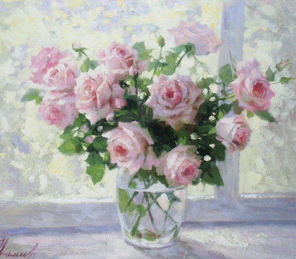 Живопись художник Николаев Юрий, ,розы
