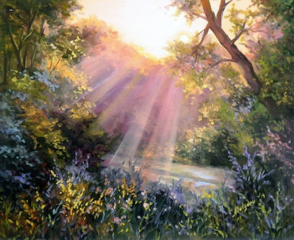Солнечный пейзаж живопись