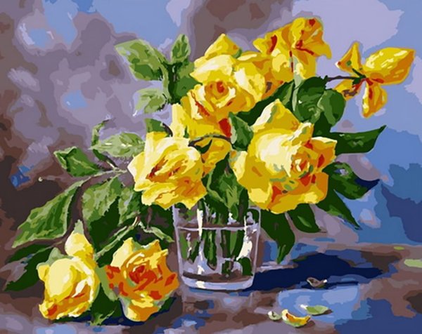 Желтые розы живопись