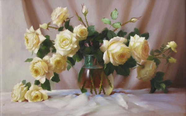 Живопись художник Николаев Юрий, ,розы