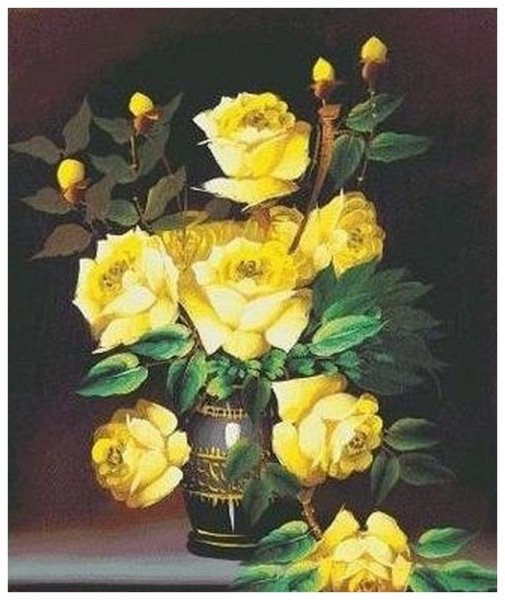 Желтые розы живопись