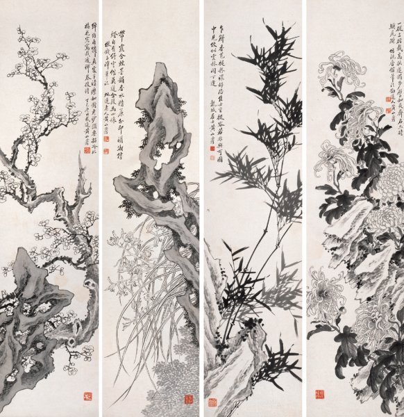 Четыре благородных в китайской живописи