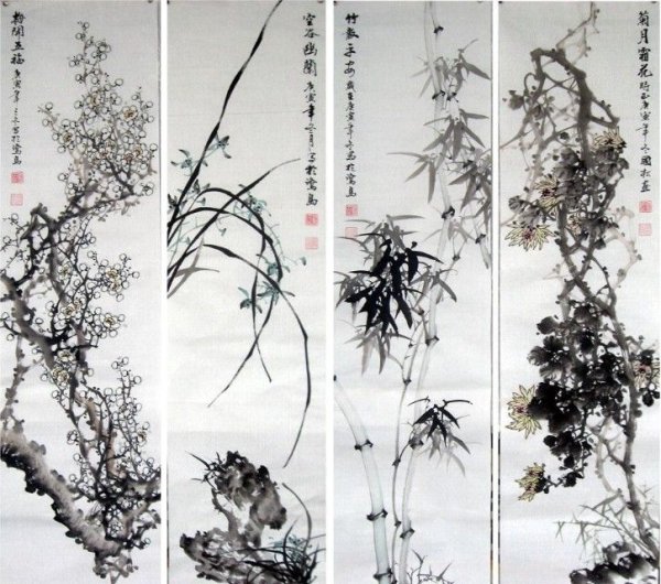 Четыре благородных в китайской живописи