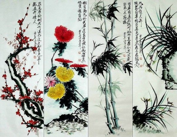 Четыре благородных растения Китая