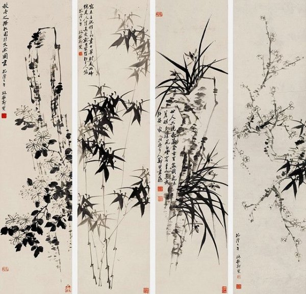 Четыре благородных в китайской живописи