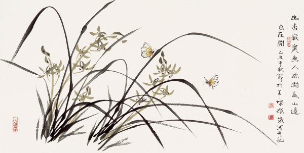 Китайская живопись Гоа архидея