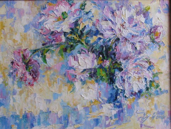 Пионы цветы живопись Авангард экспрессионизм