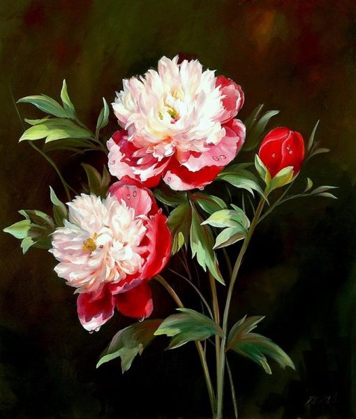 Художник канг Юнг Хо цветы